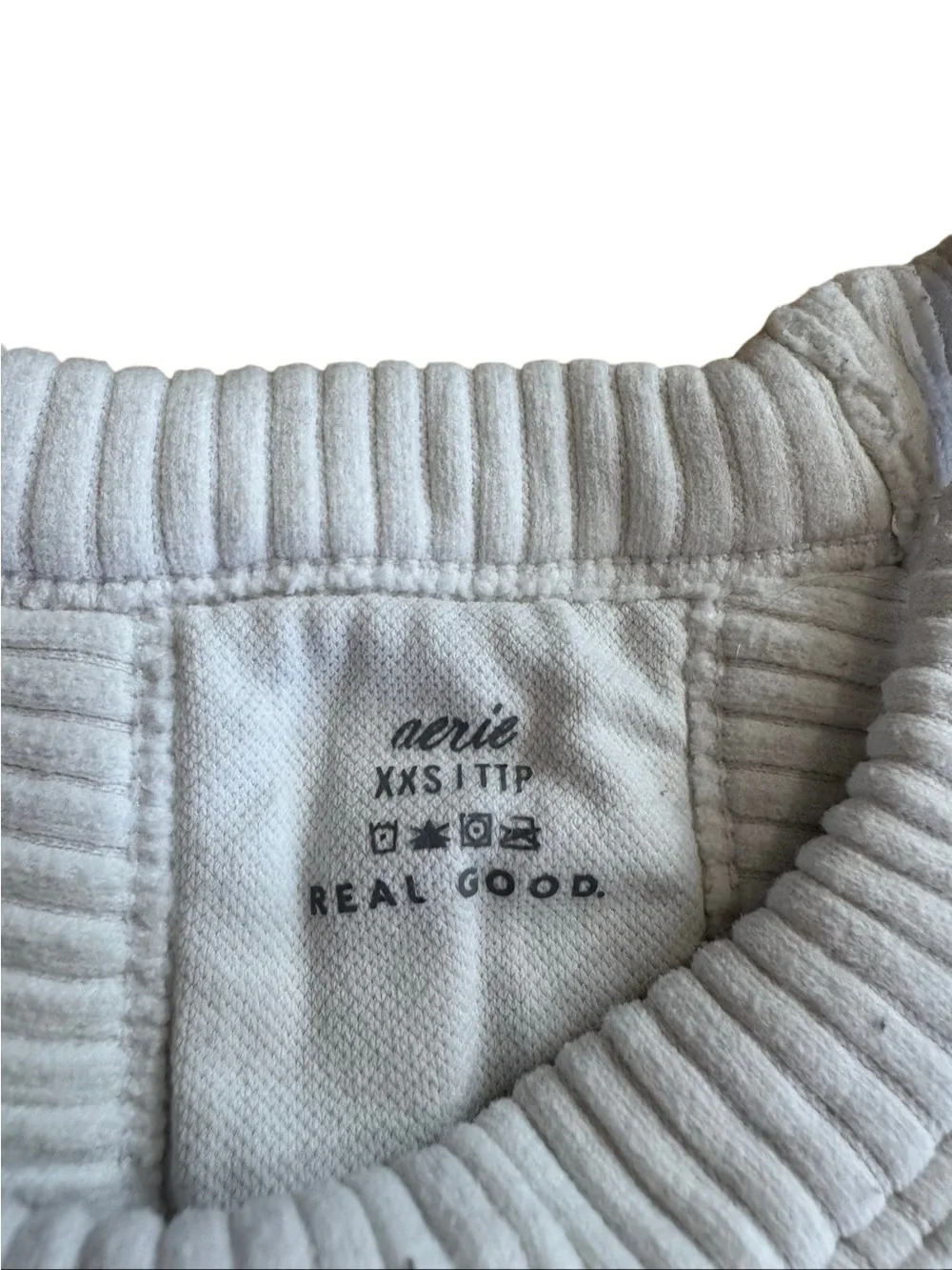 Aerie Women's Superchill Seamless High Neck Bra Top in White Size XS